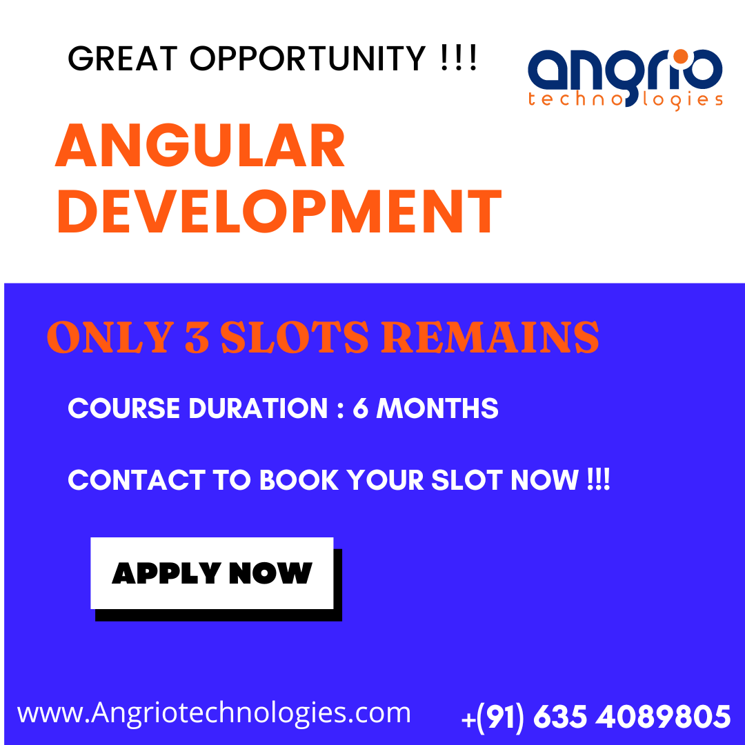 angriotech's tweet photo. Great Opportunity !!!!
New Angular Batch Will Start Soon....
Only 3 Spots Remains!!!!
Register Yourself Fast. # #opportunity #itandsoftware #angular #Angrio #AngrioTechnologies #Angrioeducation #angulardeveloper #registernow https://t.co/2LfhNcEAXd