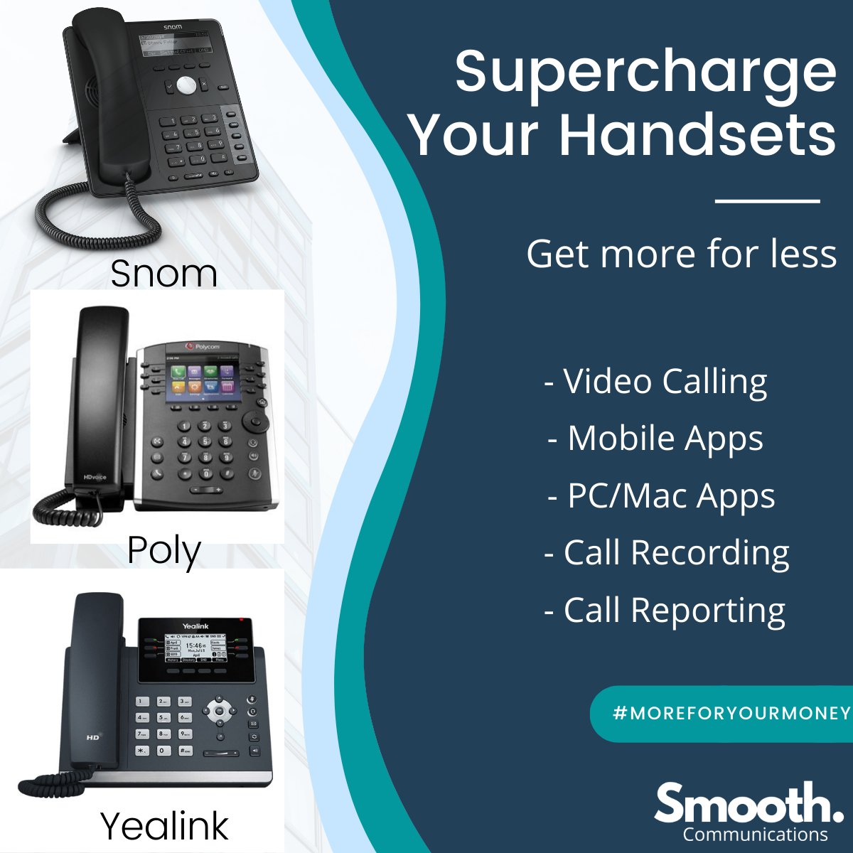 Smooth_Comms's tweet image. Does any of these handsets look familiar? 
Supercharge your business today without the investment.

#unifiedcomms #voip #getmoreforless