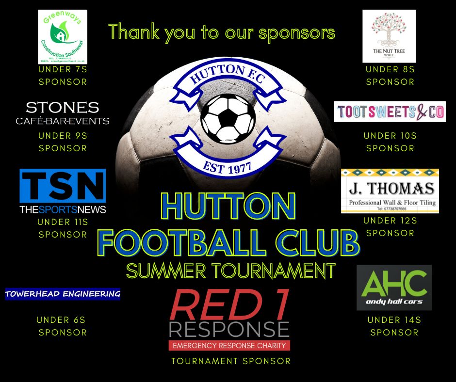 FCHutton's tweet photo. We would like to say a big thanks to our sponsors for our annual Hutton FC tournament this weekend ๐
#UptheTon @thesportsnewss @Stonescafe #toots #JThomas #towerhead #nuttree @AndyHallCars @Red1Response #greenawaysconstruction
๐๐๐๐ https://t.co/P4WbtPYSLJ