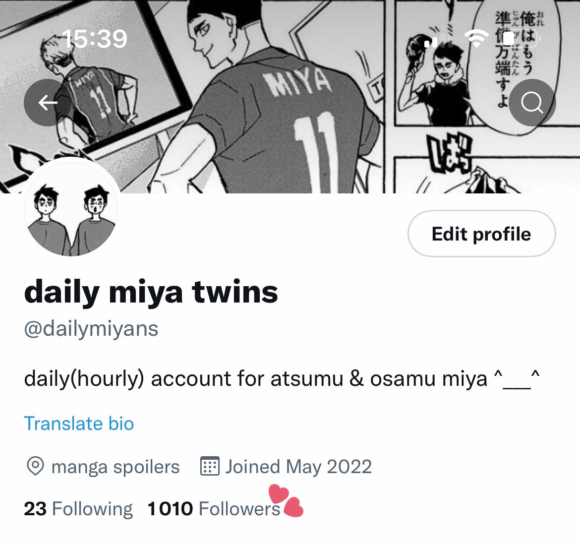 thank you for 1k already omg🥺🥺🥺🫶🏻 thank u thank u thank u both miya twins hug you right now!!!