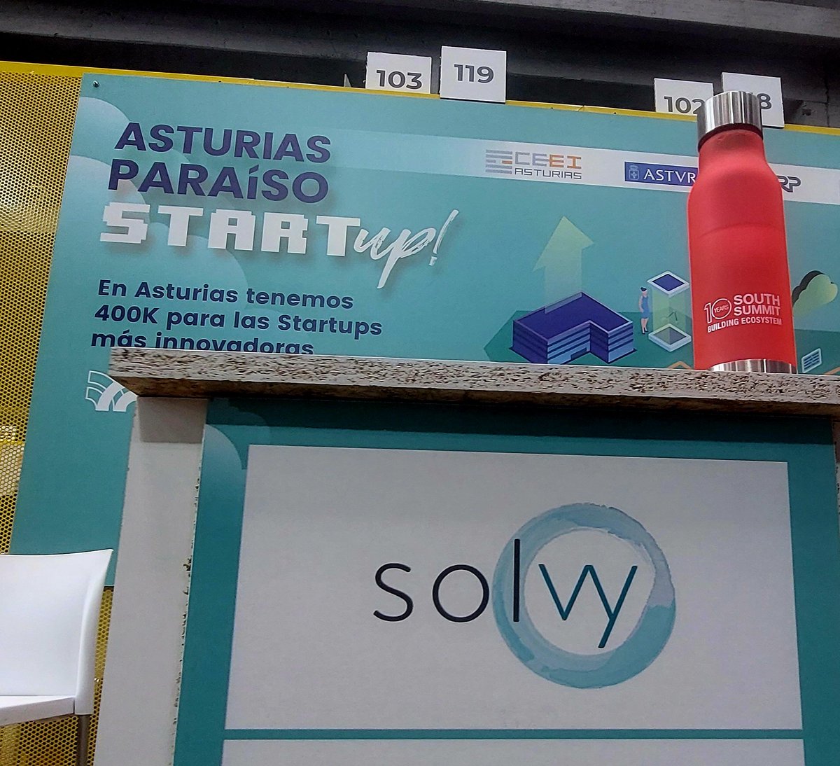¡#Asturias Paraíso Start 🆙! <a href="/SolvyEs/">Solvy</a> ya está en #SouthSummit2022!

👉 Pásate por el stand 119 y conoce lo que hacemos #StartinAsturias

#GrupoIDEPA @idepasturias <a href="/ceeiasturias/">CEEI Asturias</a>  <a href="/ASTUREXExporta/">ASTUREX</a> <a href="/Asturgar/">Asturgar SGR</a> <a href="/asturvalley/">Astur Valley</a>