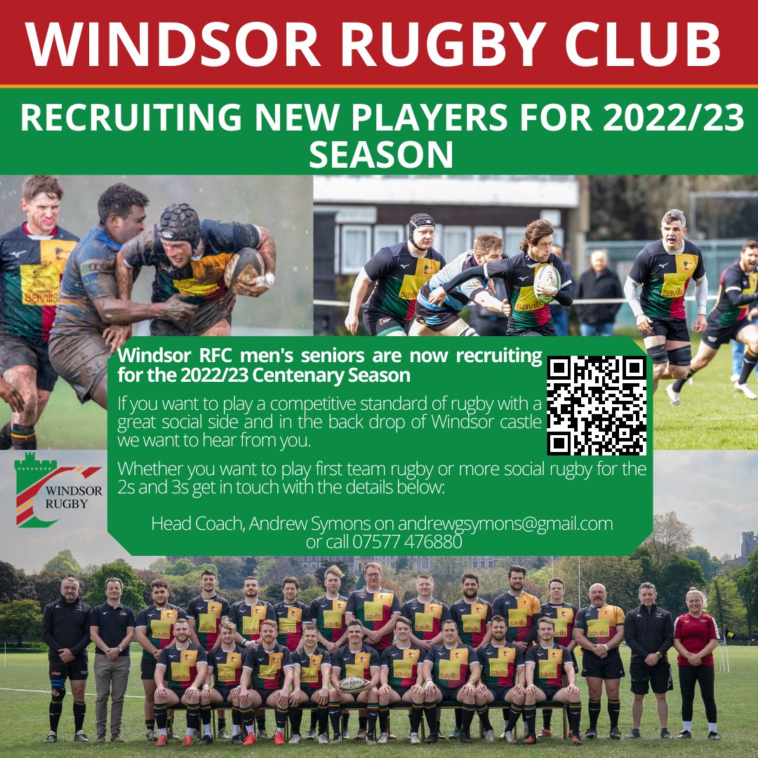WINDSOR RUGBY CLUB Are Now Recruiting for the Centenary 2022/2023 Season - mailchi.mp/windsorrugby/n…