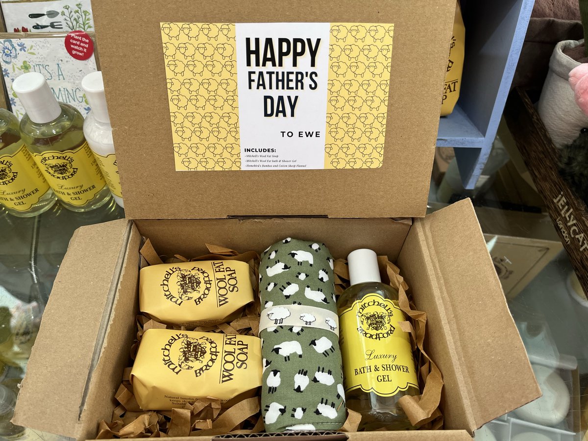 CoolInSkipton's tweet photo. Our #Fathersday Gift sets are now available! Happy Father's Day to Ewe. A thoughtfully put together gift set combing our popular #Mitchellswoolfat lanolin soaps and Homebirds stylish sheep flannel, Dads will love it. You can even personalise it! #fatherdaygift #shopskipton https://t.co/HjqcOY7Mq9