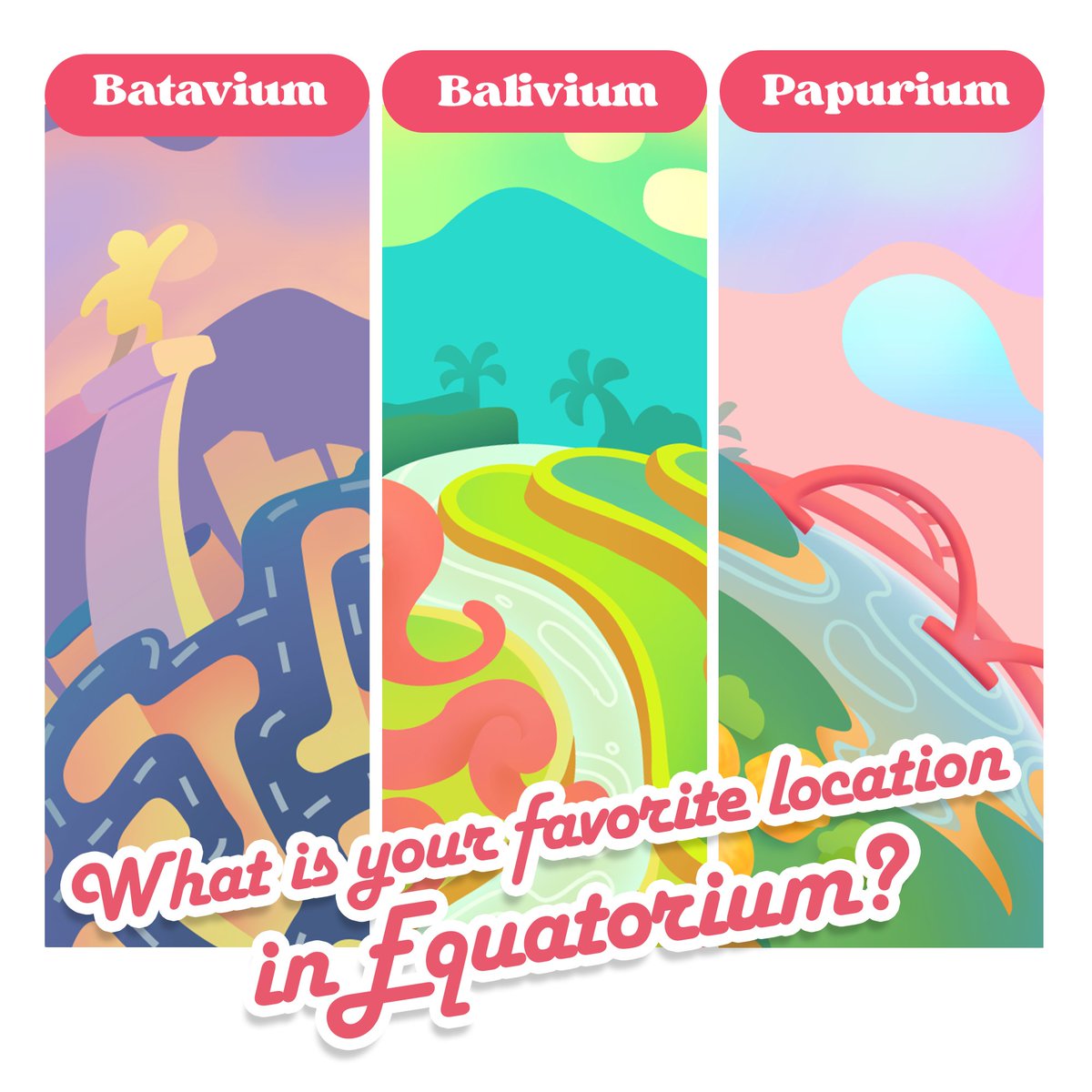 SunBuddy_NFT's tweet photo. 3 Majestic Locations in Equatorium have been Revealed!✨😆

Which of the three locations are you most excited to explore? Tell us what you think!
__
#SunbuddyNFT #EquatoriumNFT #nft #nftproject #nfts #nftart #nftcreator #Polygon https://t.co/6wRo6jdDcq