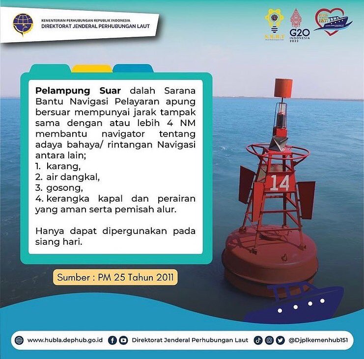 #KawanLaut pernah dengar pelampung suar gak? Ternyata benda ini mempunyai fungsi yang sangat penting bagi para navigator pelayaran kapal laut loh. Emang kegunaannya apa sih? Temukan jawabannya dari penjelasan Si Bombang ya😊

#DJPLKerjaDenganHati #SMRTHublaPastinya #LewatLaut