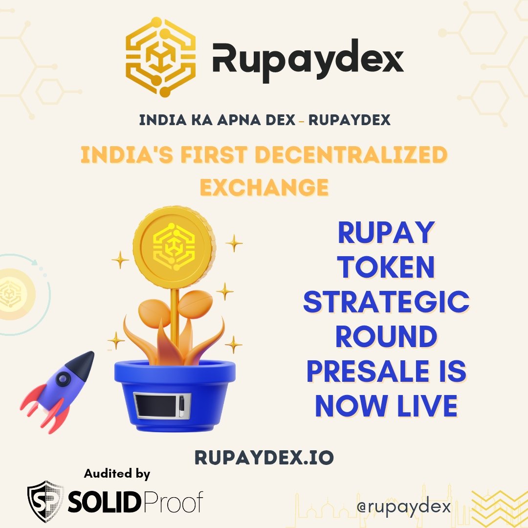 Rupay Token Strategic Round Pre-Sale is Live now
🚀 rupaydex.io
<a href="/rupaydex/">Rupaydex</a>

#rupaydex #rpx #indiakadexrupaydex #dex #decentralizedexchange #cryptoexchange  #cryptotoken