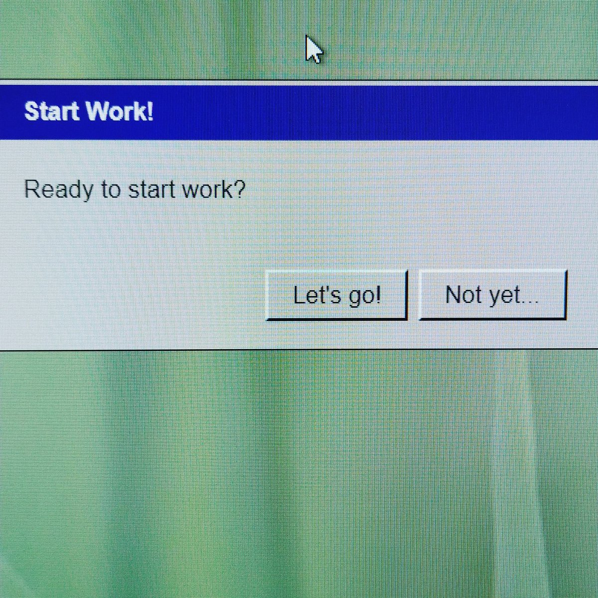 In case you are on a two months leave and you miss clicking btns, waiting for progress bars, etc. <a href="/pippinbarr/">P░pp░n B░rr</a> #apieceofsoftwareyoucanplay #itisasifyouweredoingwork