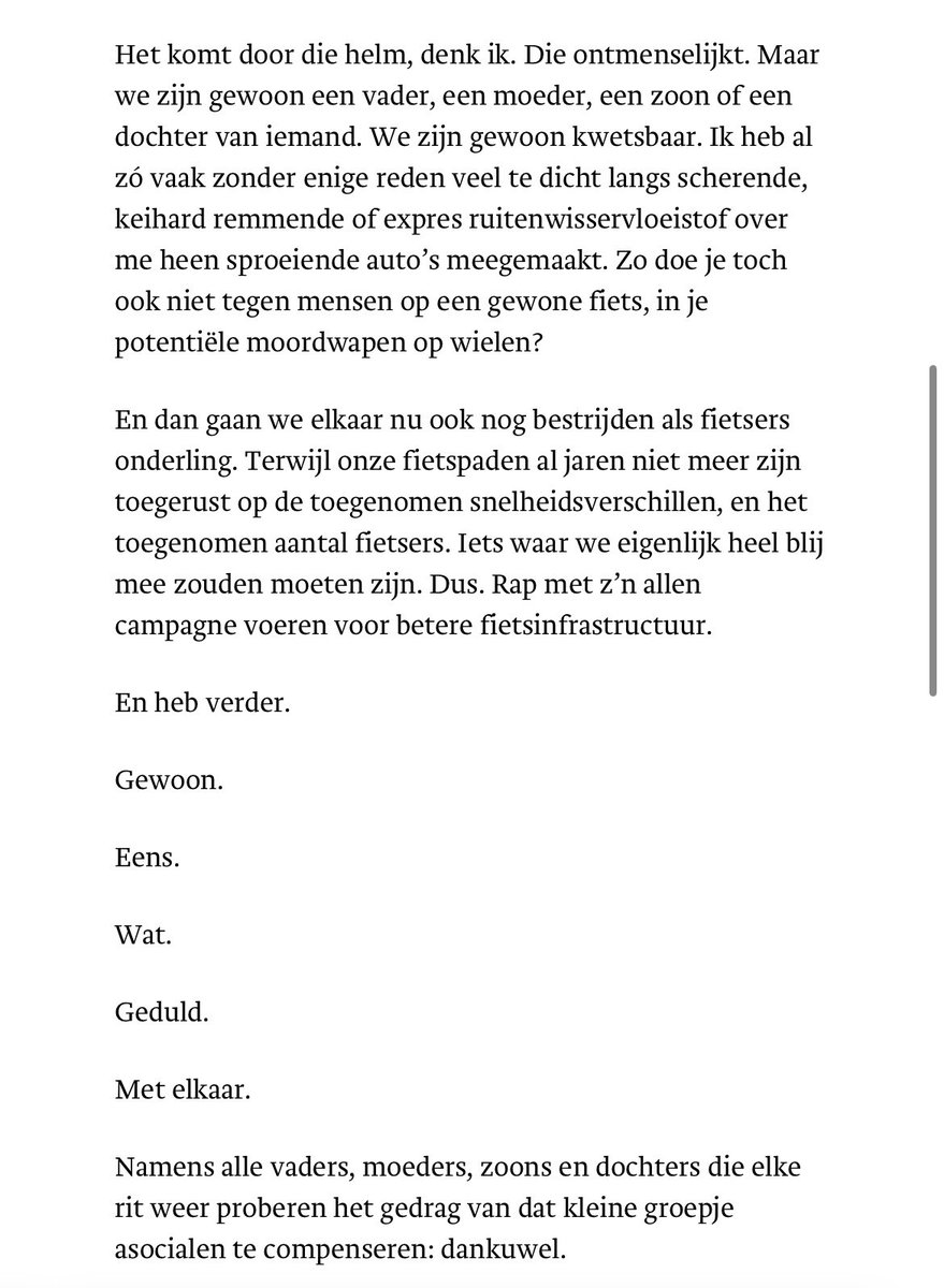 marijnfietst's tweet photo. We zijn gewoon een vader, een moeder, een zoon of een dochter van iemand. We zijn gewoon kwetsbaar. 
Enorm veel sterkte @SanderDekker. https://t.co/6KfduWHtV0