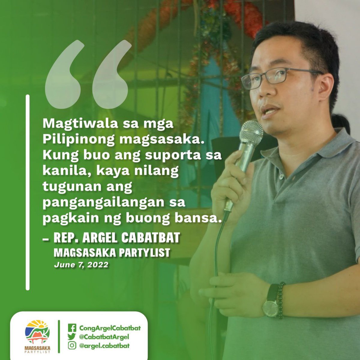 Magsasaka_PL's tweet photo. Sa tantya ng Magsasaka Partylist, kailangan ng hindi bababa sa P400 bilyong pondo ng agri sector.

Ito ay upang maisaayos ang mga programa, proseso at polisiya na kailangan sa muling pagpapasigla ng sektor.

Nararapat ding 'pro-farmer' ang italaga sa Department of Agriculture — https://t.co/0PMc1I5dKk