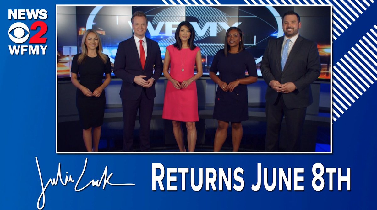 julie_luck's tweet photo. What a week! A day after ringing the bell, I’m returning to work after battling cancer for 5 months. See you later today on @WFMY News 2. ✌🏼

(My schedule will be reduced for a few weeks as I get reacclimated to “normal” work life.) https://t.co/JeXhSL1NpT