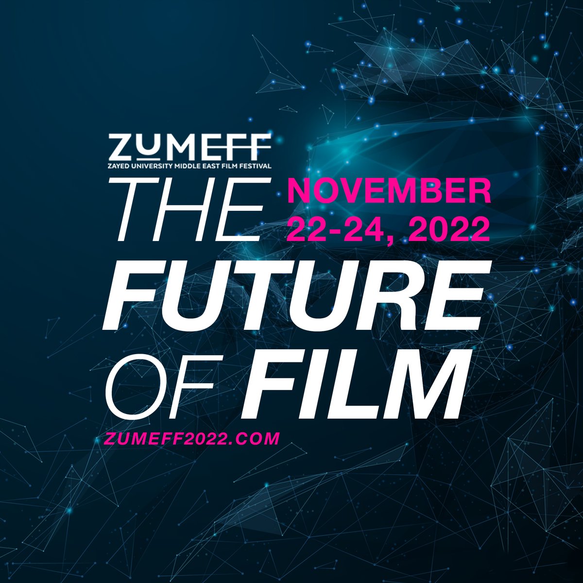 ZUMEFFx's tweet photo. We are thrilled to announce that the 12th Annual Zayed University Middle East Film Festival will take place online from 22 – 24 November, 2022.

Submissions for #ZUMEFF2022 are open from 8 June until 1 July 2022. You can find out more on our official site: https://t.co/jB4uv5jdZ5 https://t.co/s9qJEnI4Lq