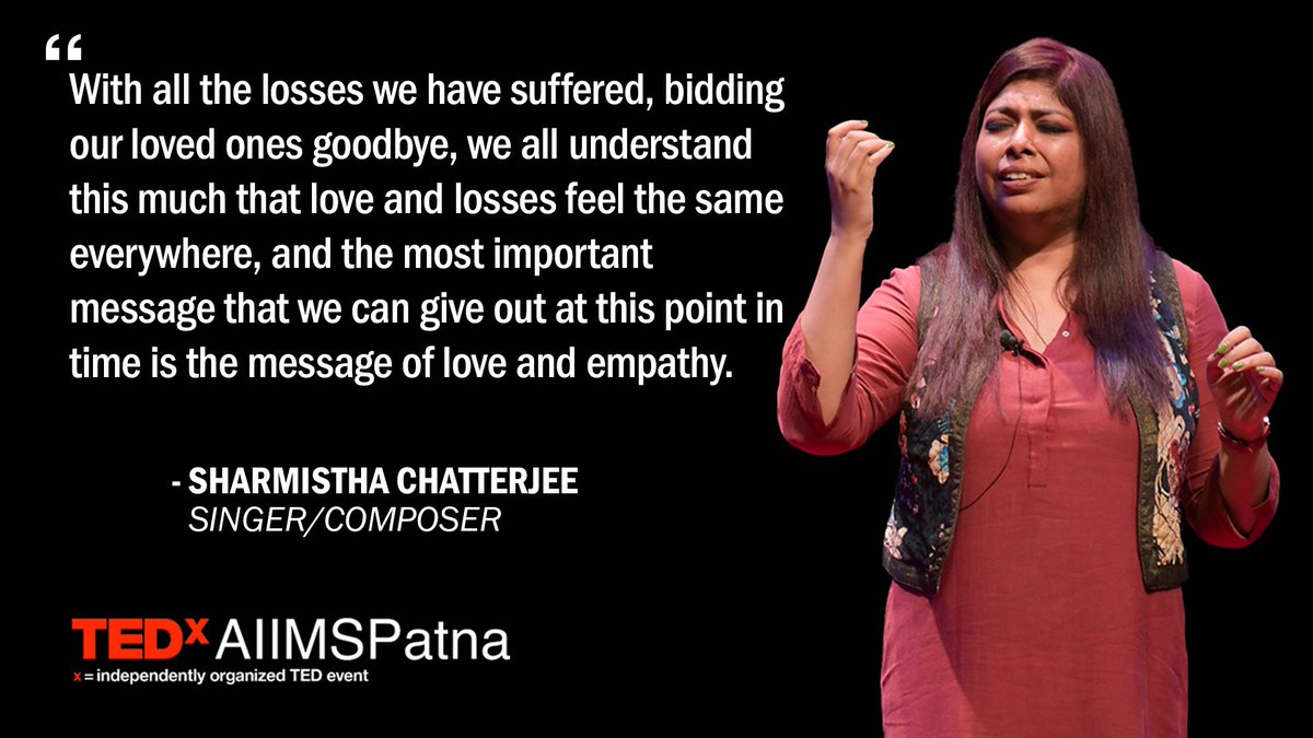 "I think music in itself is healing. It’s an explosive expression of humanity. It’s something we are all touched by. No matter what culture we're from, everyone loves music."
#ted #tedx #tedxtalks #tedxaiimspatna #music #borders #indian #pakistan #cokestudiopakistan
