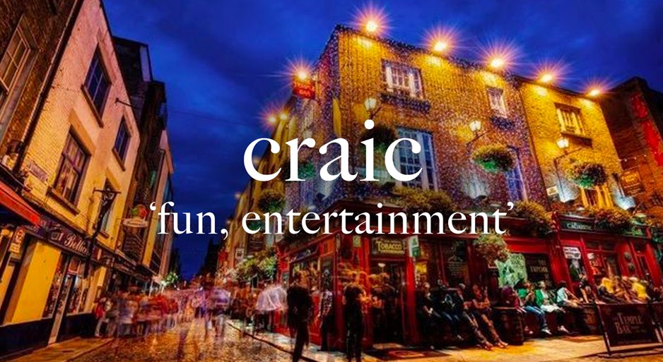 AmericanIrishSL's tweet photo. Today’s #WednesdayIrishWordoftheWeek is ‘craic’, a Hiberno-English word which means ‘fun, entertainment’. https://t.co/W1Ks97yW66