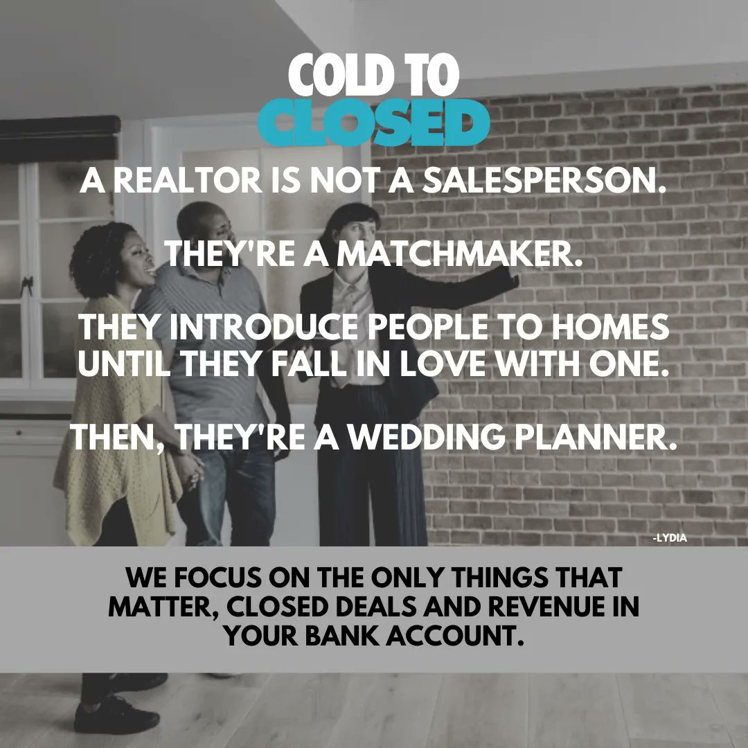 ColdToClosed's tweet image. Real estate professionals need to understand not just what properties are available, but what types of personalities will respond to those properties, so you can truly create a love connection.

Credits: @attom_data_solutions

#realtor #realestate #realestateagent