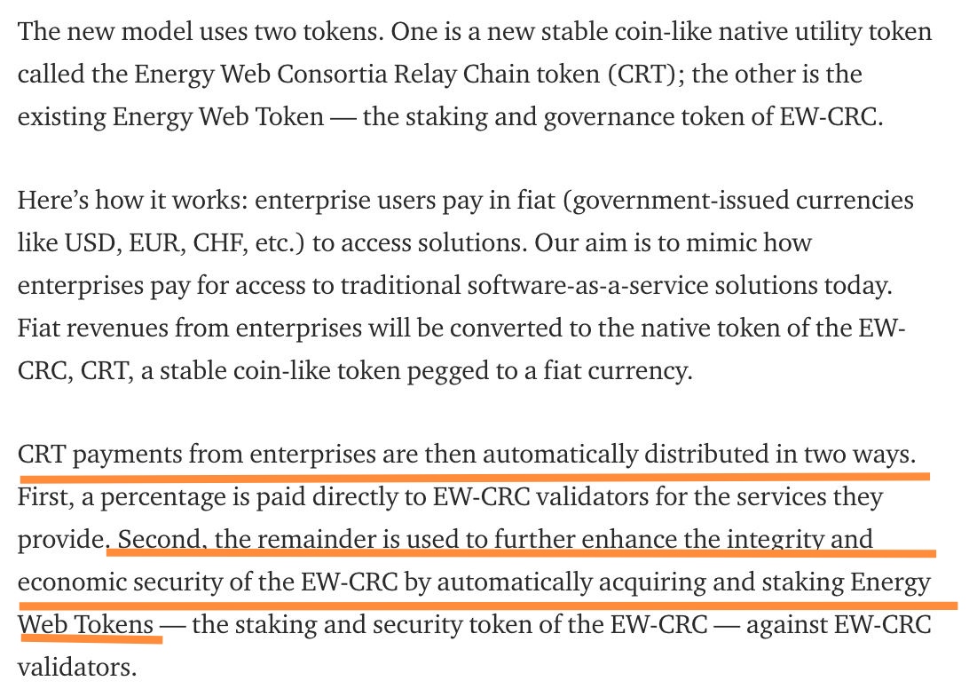 <a href="/maco1073/">WillieCrypto.Eth</a> Consortia Relay Chain and new tokenomic model 'll push its value.

After Consortia deploys: more utility, more solutions built on Energy Web ➡️ demand for $EWT

One of the most advanced tokenomics 👌
