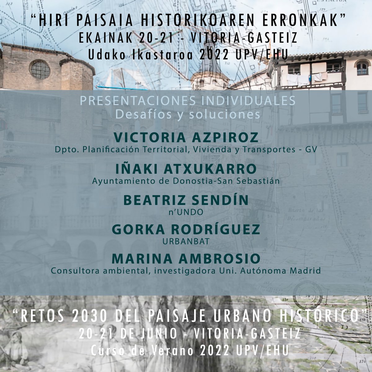 Las PRESENTACIONES INDIVIDUALES que se presentarán el segundo día del Congreso "Retos 2030 del Paisaje Urbano Histórico" nos acercarán a los desafíos y soluciones de la actualidad a través de casos y experiencias prácticas.
#Retos2030
#PaisajesUrbanosHistóricos