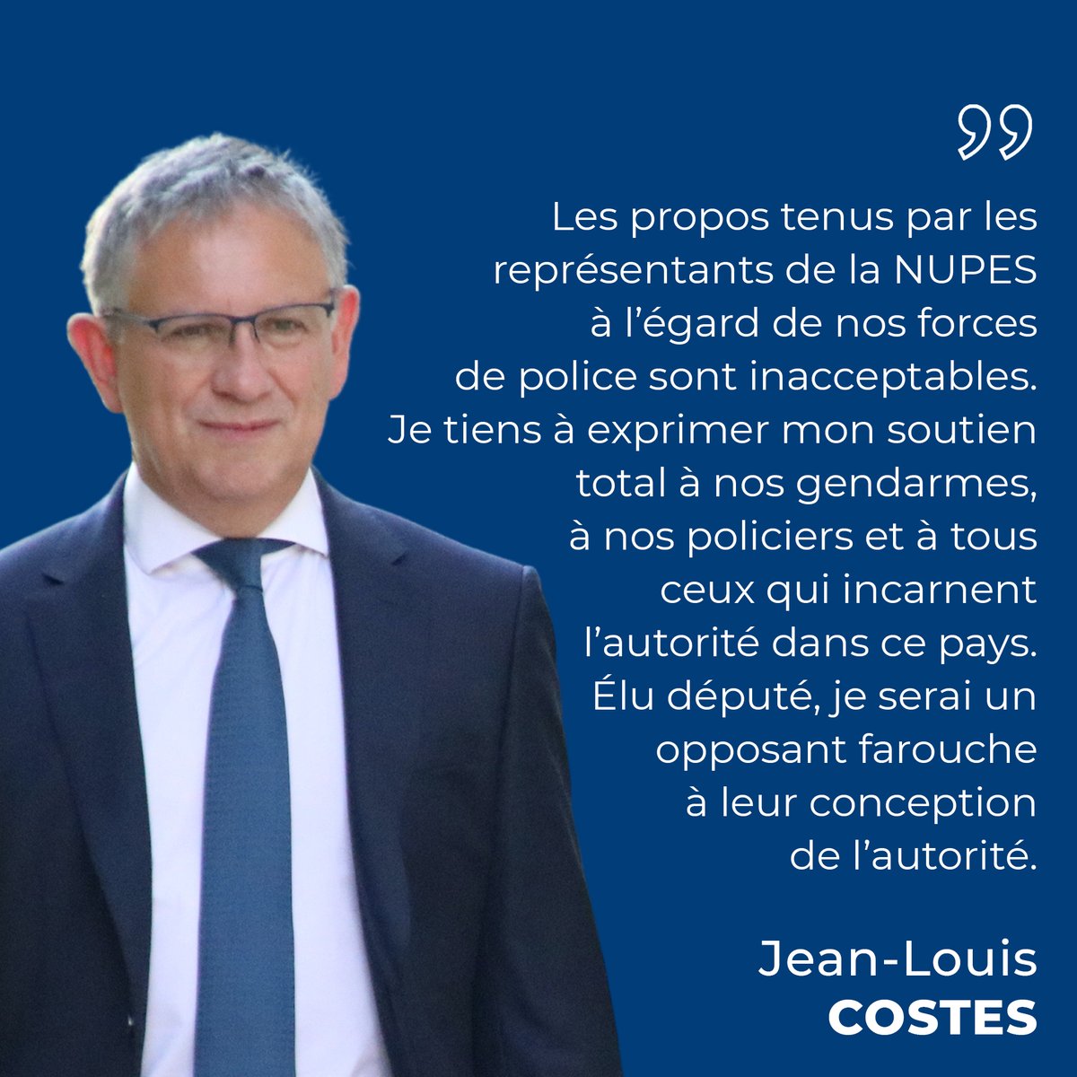 [ #Autorité ] 

💬 "Les propos tenus par les représentants de la NUPES à l’égard de nos forces de police sont inacceptables. 1/2