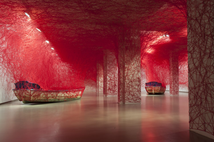 WomensArtForAll's tweet photo. Chiharu #Shiota #WomensArt #ArtByWomen •Uncertain Journey• https://t.co/2oI2fs7yYL