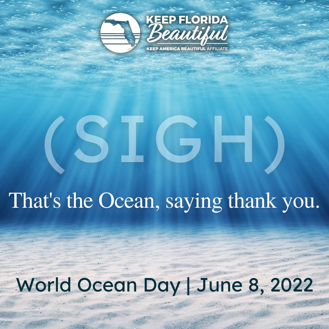 KeepFLBeautiful's tweet image. “Health to the ocean means health for us.” - @SylviaEarle 
It’s our collective responsibility to keep our oceans healthy and clean. Celebrate #WorldOceanDay with us, today and every day!
#keepflbeautiful #florida #saveourseas #oceans #marinedebris