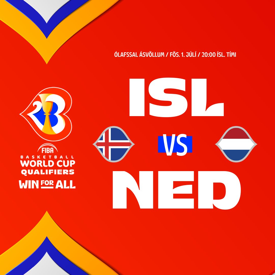 🇮🇸 ÍSLAND 🆚 🇳🇱 HOLLAND

🏆 Undankeppni HM2023
🏀 Landslið karla
🗓 Fös. 1. júlí
⏰ 20:00
📍 Ólafssalur, Ásvölum Hfj.
📺 Sýndur beint á RÚV2

🎟 2.500 kr (1.000 > 15 ára)
➡️ Miðasalan: stubbur.app
⚠️ Takmarkað miðamagn!

📲 #korfubolti #WinForIceland | #FIBAWC