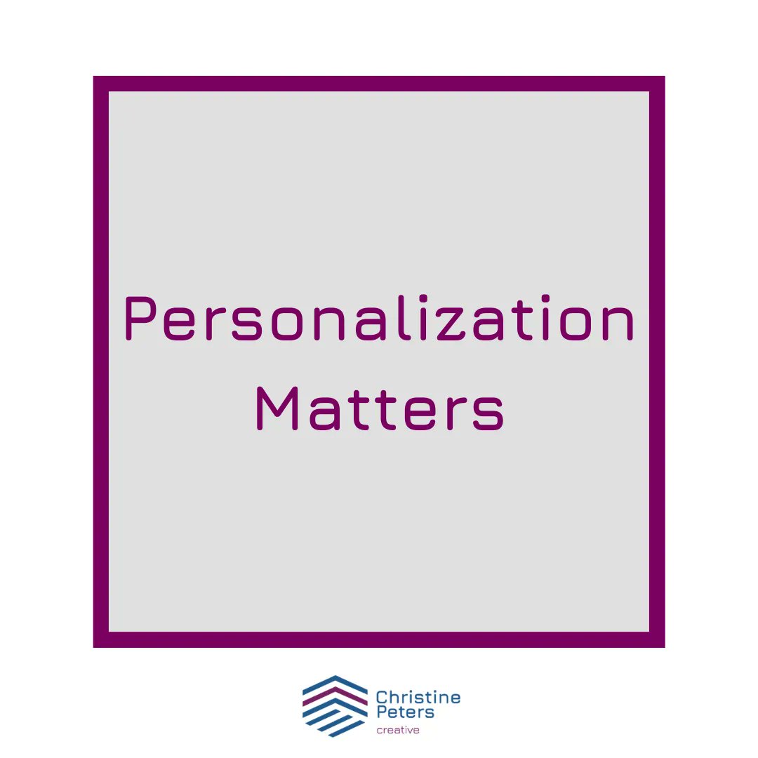 creative_peters's tweet photo. #Personalization is important when it comes to communicating with clients. If you flub a name in real life it's embarrassing &amp; met with apologies. Are you giving attention to your clients virtually? We live in an age where we personalize everything &amp; have tech &amp; tools to help us. https://t.co/QHRP0MU1AT