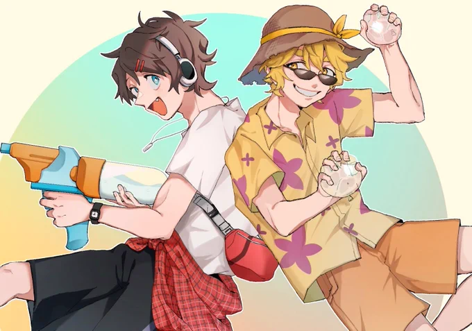 くそりぷ夏スキンで参加してました!横長で描いちゃってホントすみませんでした‼️🙇‍♂️🙇‍♂️
アップと引き載せときます…🍉 