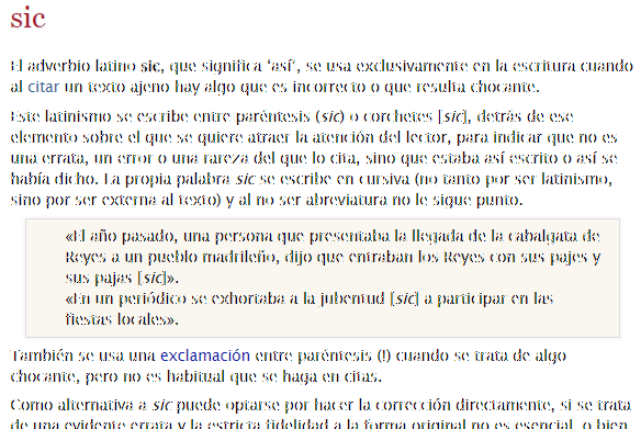 FundéuRAE on Twitter: "La palabra «sic» se emplea para señalar una