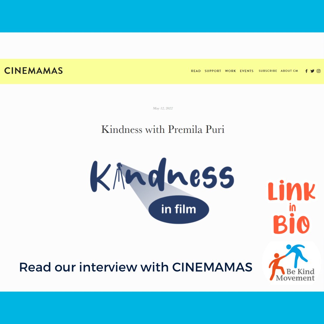 bekindmovement1's tweet photo. Last month, our Founder and CEO @premilapuri was interviewed by CINEMAMAS, the online platform for mothers (and all parents) working in the film industry.

Read the interview today - https://t.co/m1wS3OCmEz

#CINEMAMAS #BeKindmovement #KindnessContagion https://t.co/ZHMtahjZw1