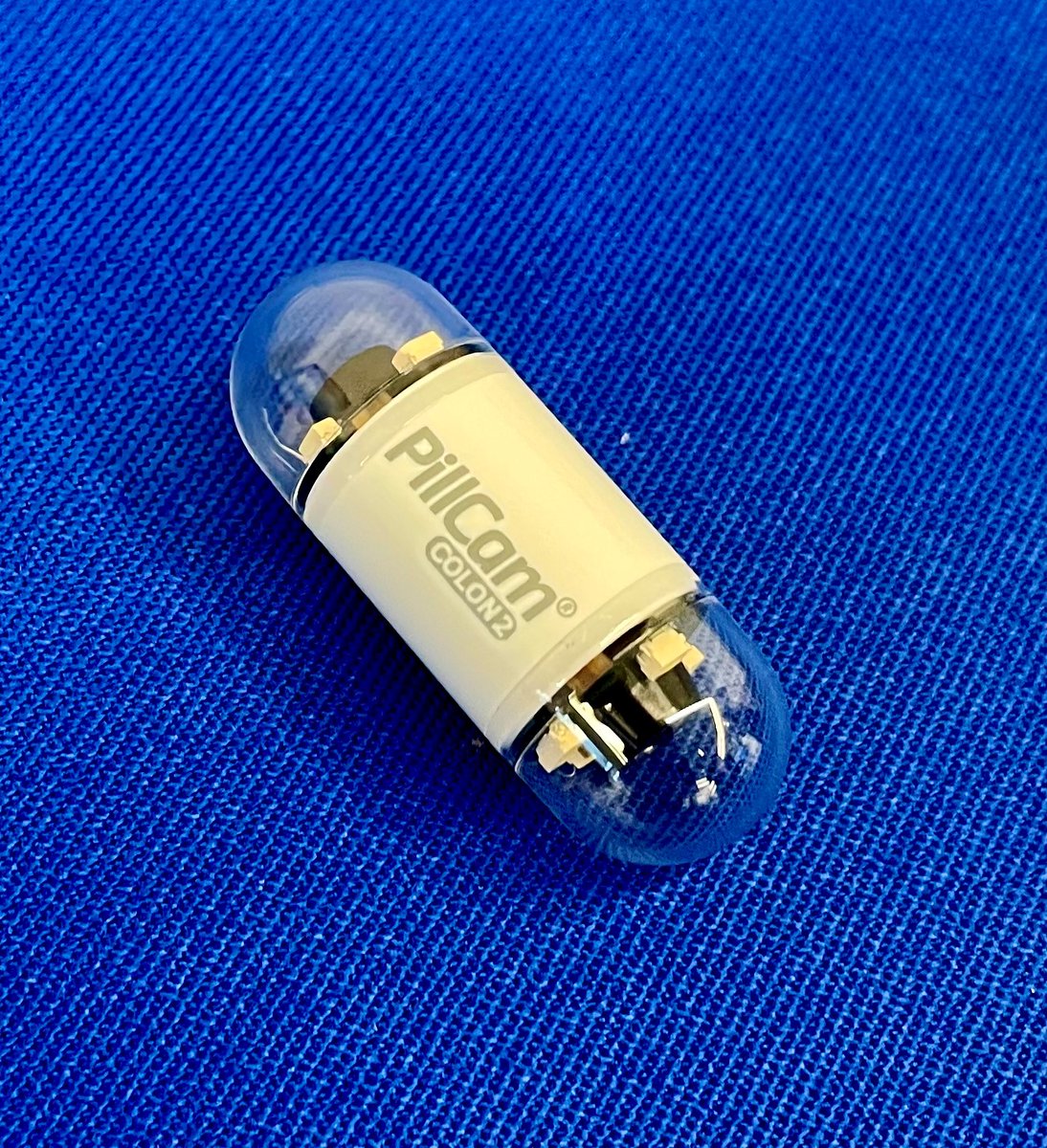 This tiny pill is used for Colon Capsule Endoscopy and is a capsule that you swallow💊 It contains two tiny cameras inside that take pictures of the lining of the bowel to look for any problems or signs of disease. This test can be used instead of a colonoscopy. #Innovation