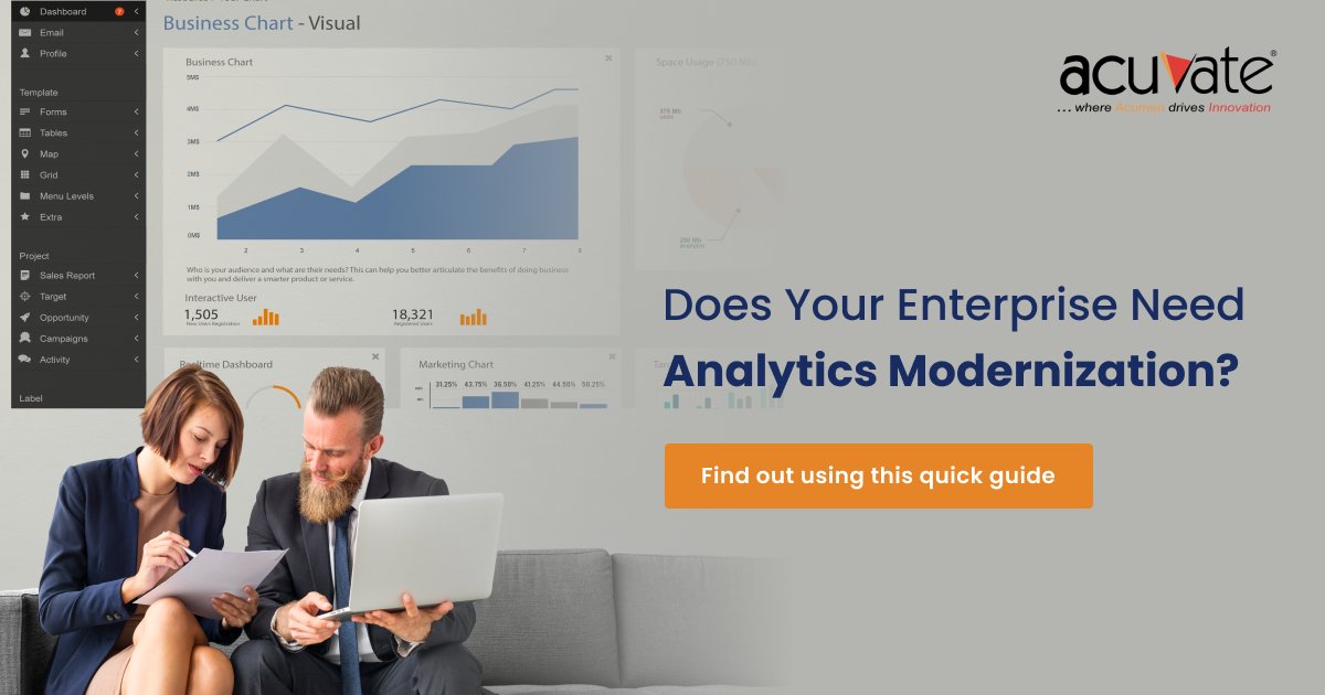 Acuvate's tweet image. Is your #enterpriseready to handle modern-day data and analytics complexities?

Read our blog to learn what data and #analytics #modernization is, what it means for your business, and the #benefits of migrating your analytics environment to the #cloud.
acuvate.com/blog/guide-to-…