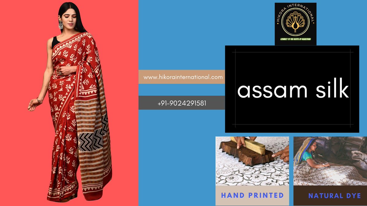 Assam Silk is a pure cotton handmade saree. 
DM for any other information.
Order Now..
#Hikora
#hikorainternational
#bagruprints
#cottonsarees
#handmadeprints
