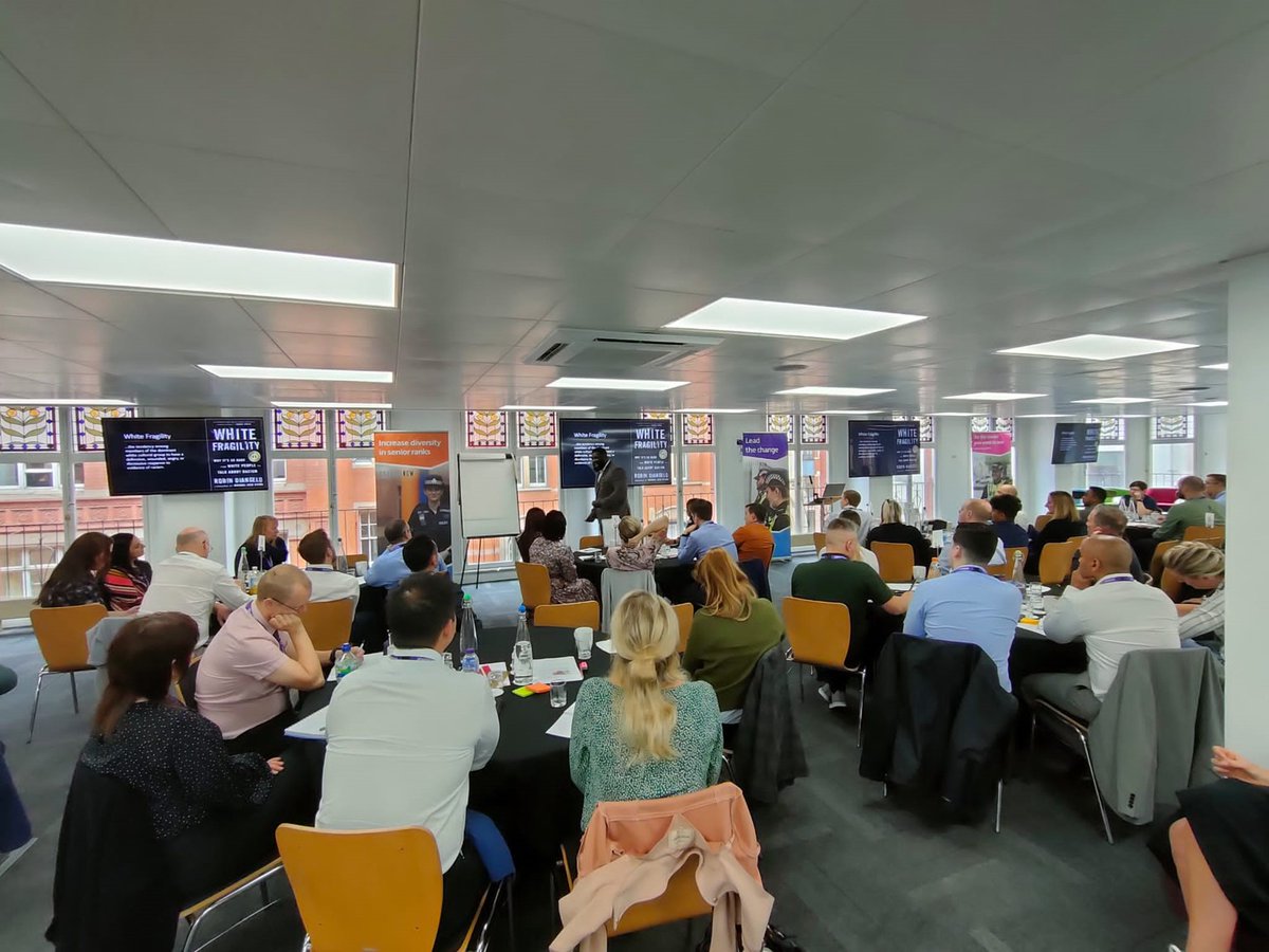 Police_Now's tweet photo. Officers at today’s #FrontlineLeadershipProgramme taught day have just heard from @RealActionUK on police community relations and anti-racist practice, and are now discussing how to lead effective change in their communities https://t.co/KWMhEMuUHV