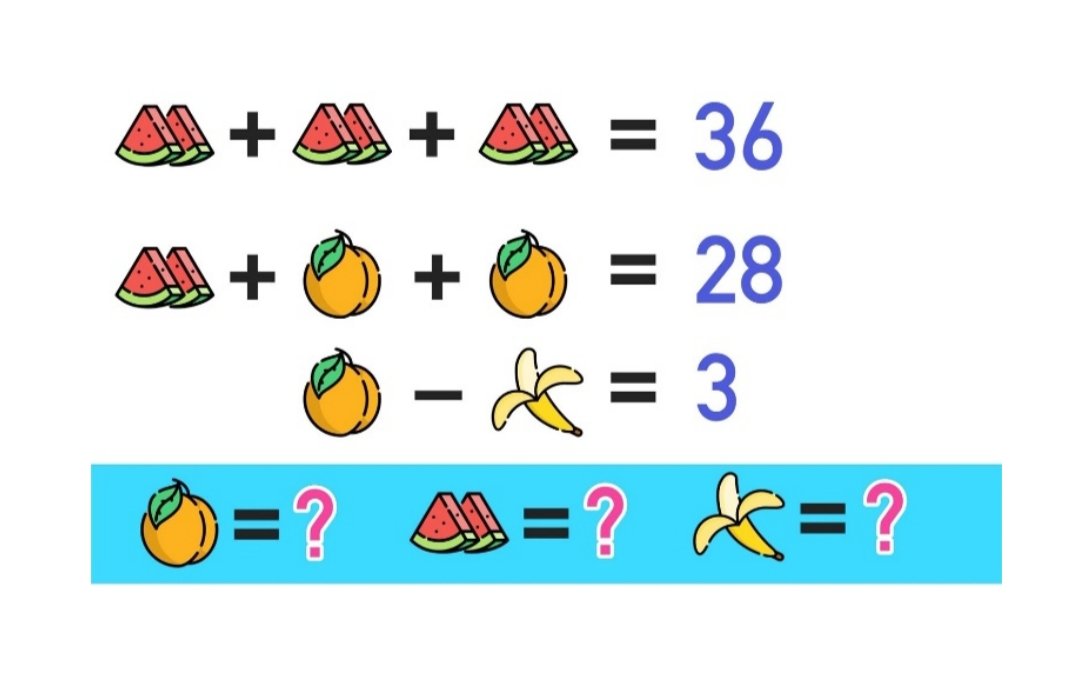 Can you solve these summer fruits questions to find the missing values? #SummerMaths