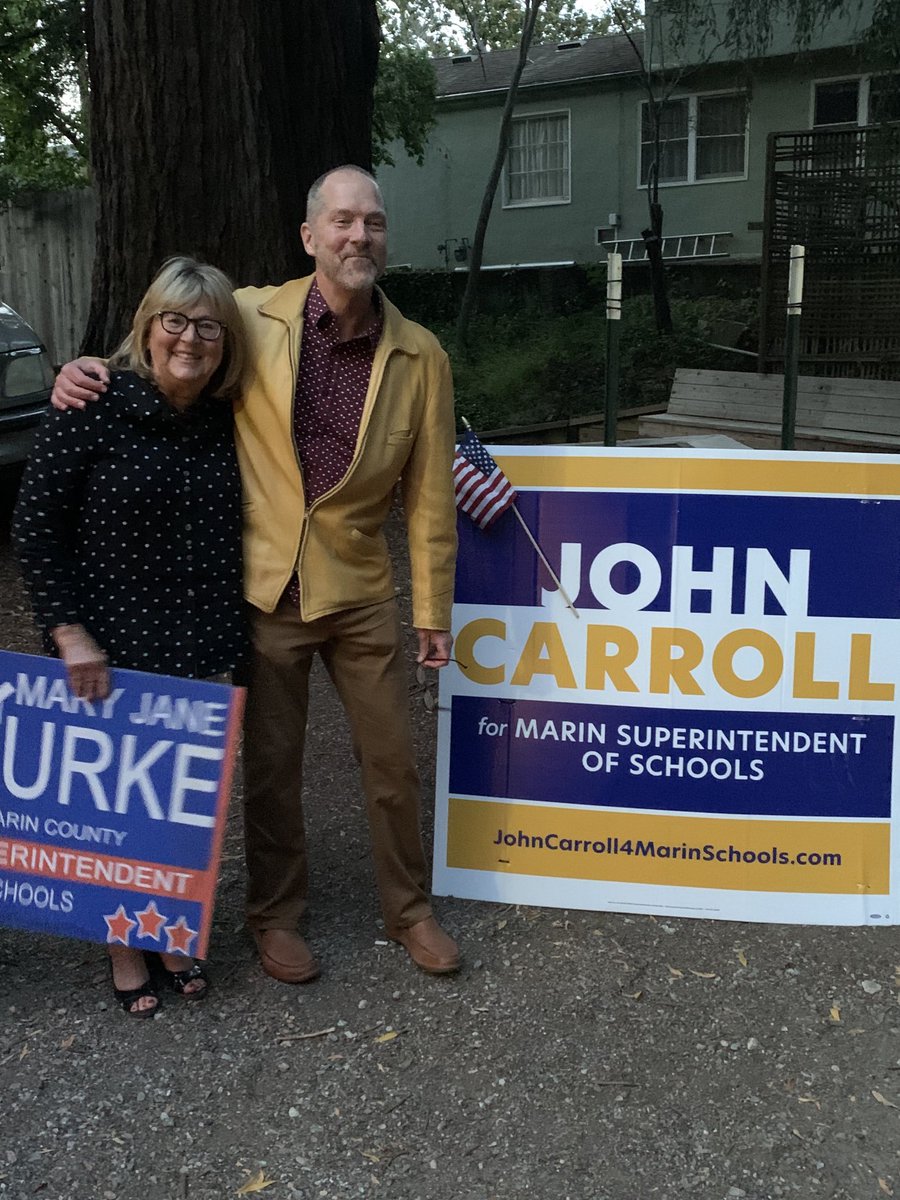 Am thrilled for the students in our community and beyond … our community just elected John Carroll to be our next Marin County Superintendent of schools …. He will be the best county superintendent  ever… just noticed his signs are waaaay  bigger!!
