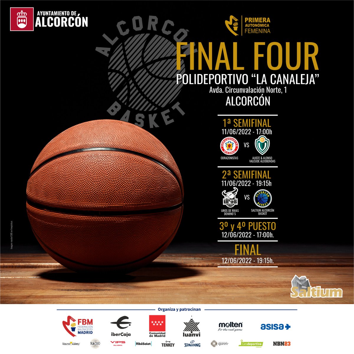 AlcorconBasket's tweet photo. 🏆 ¡FINAL FOUR 1ª Autonómica FEMENINA en Alcorcón! 🔥  ¡Ven a Animar a nuestras CHICAS a La Canaleja! 👏 ➡️ https://t.co/19HFATjF6t ⬅️ #GoAB #AlcorconBasket #FinalFour https://t.co/i0XhUzJlmV