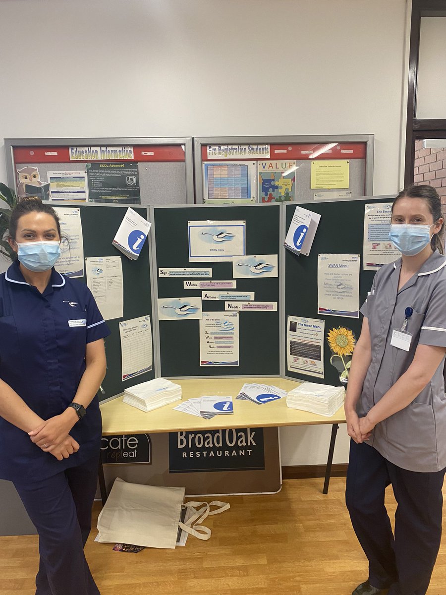 Visit our EoL practice development nurse <a href="/HelenaOCallagh5/">Helena OCallaghan</a>  and the newest member of our Specialist  Palliative Care Nurse Jemma, outside Fairfield restaurant promoting our Swan fridge for End of life patients at our hospital <a href="/AJBeeBam/">Amanda Bamford</a> <a href="/racheyroo22/">Rach Ashworth 🌈💜</a>