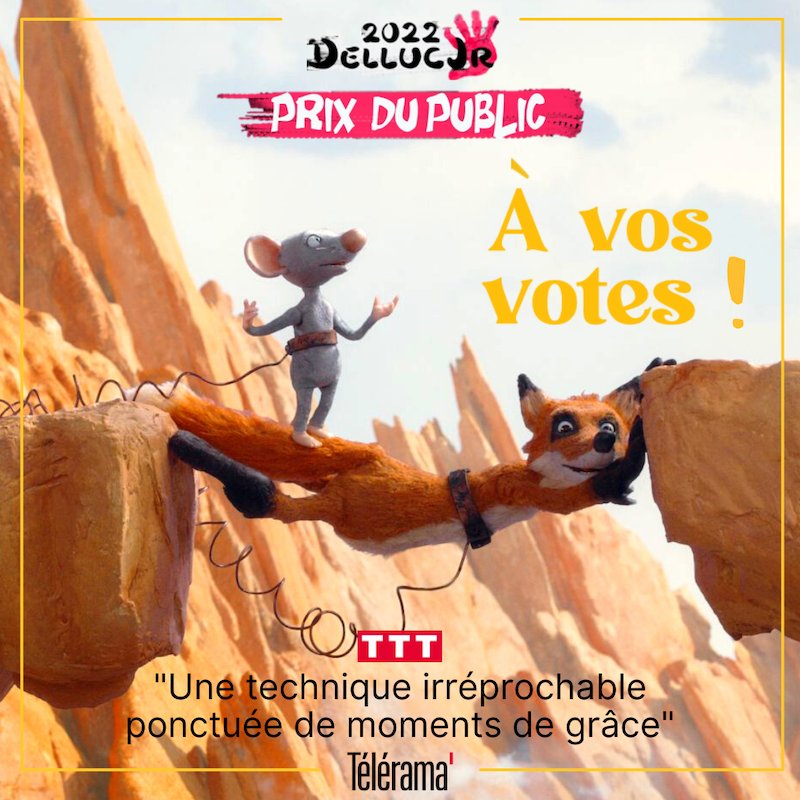 Il ne vous reste plus que 3 jours pour voter ! 🐭🦊 Même les Souris vont au Paradis est finaliste des Dellucjr ! 👉 Pour voter, rendez-vous sur le lien suivant : dellucjr.fr/prix-du-public/ #memelessouris #cinema #dellucjr #prixdupublic #awards #cinema #animation #stopmotion