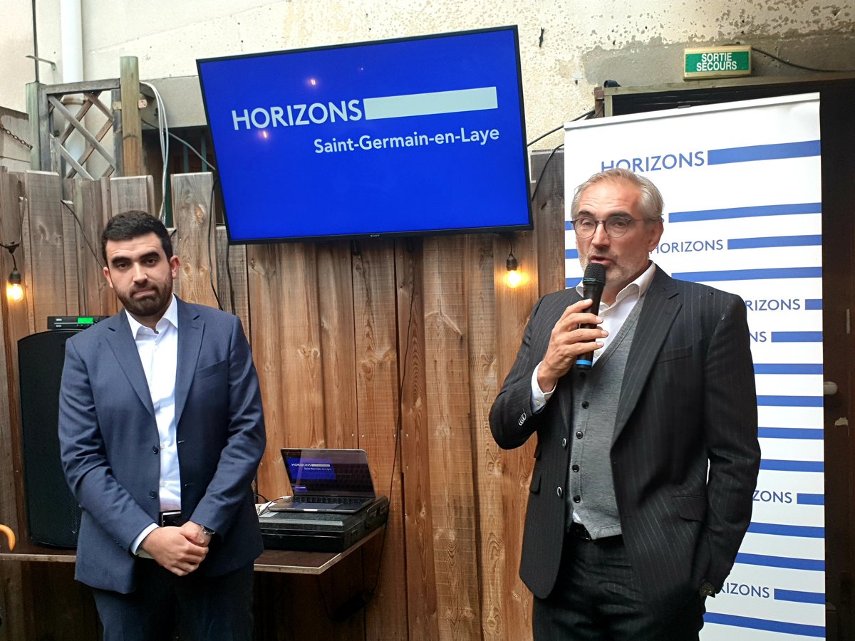 🔵⚪ Lancement du comité Horizons de Saint-Germain-en-Laye en présence d'<a href="/Arnaud_Pericard/">Arnaud Péricard</a>, <a href="/EmmanuelHaiat/">Emmanuel Haïat</a> et une centaine d'adhérents !
#Horizons ce sont des hommes et des femmes engagés dans les territoires. Une ambition : faire d'Horizons la 1ère force politique !