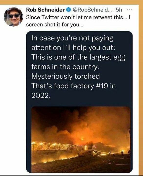 SupportIndiaFa1's tweet image. #19 Food Factory Torched
NOW,gmo food,veges,meat will be brought into from 3rd world countries with fillers-no testing,no checking-people will be now B consuming- diseases,deaths will only tell--ANOTHER WAY 2 DEPOPULATE..PUPPETS OF THE COUNTRY R LISTENING TO THE LUNATICS ABOVE