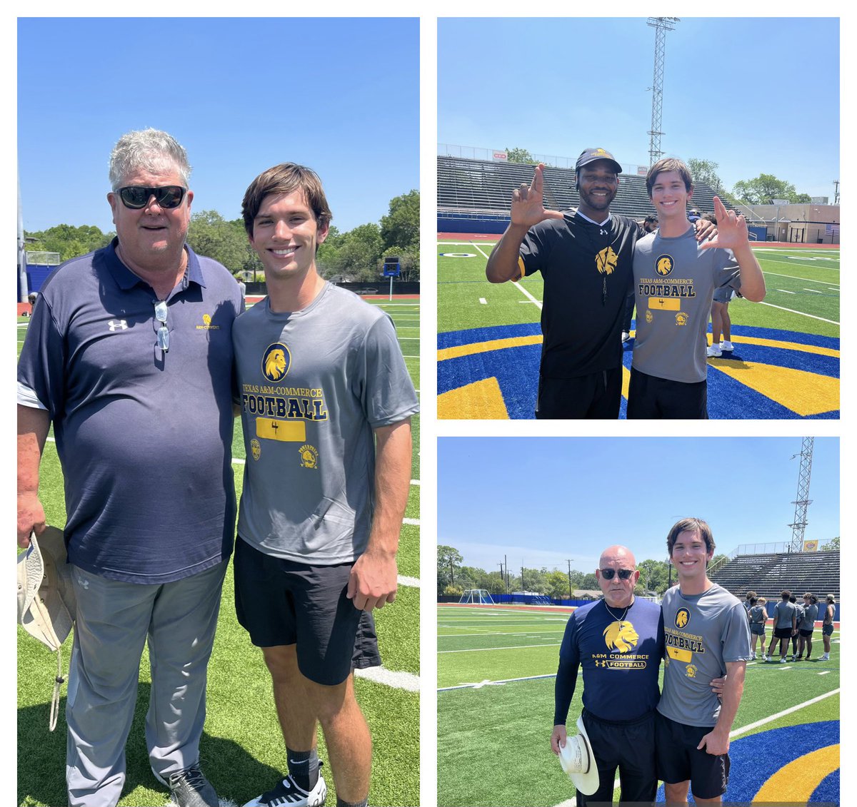 After a great opportunity to compete at an elite camp, I am humbled to receive my first offer from Texas A&amp;M Commerce! <a href="/CoachBailiffFB/">David Bailiff</a> <a href="/CoachVinklarek/">Ronnie Vinklarek</a> <a href="/kwilliamscoach/">Kyle Williams</a> <a href="/Cfuller29Coach/">Curtis L. Fuller</a> <a href="/CoachPardee/">Payton Pardee</a> <a href="/ChrisSteinbruck/">Chris Steinbruck</a> <a href="/bluff_sports/">Flour Bluff Athletics</a> <a href="/TAMUC_News/">A&M-Commerce News</a> <a href="/brocal/">Brock Callaway</a> <a href="/heraldbanner/">Herald-Banner</a> <a href="/qmartinez/">Quinton Martinez</a>