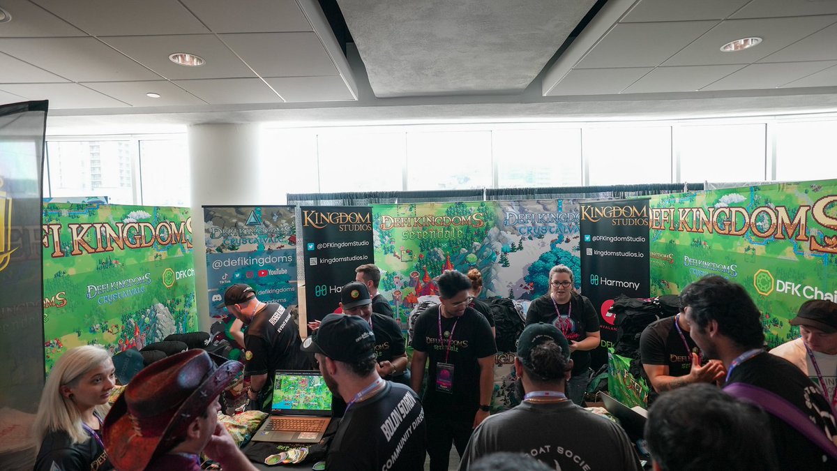DeFiKingdoms's tweet photo. We’d love to meet y’all! Come find us at @DcentralCon @consensus2022 to connect and grab some #bullish merch! https://t.co/IKl3yWXYy8