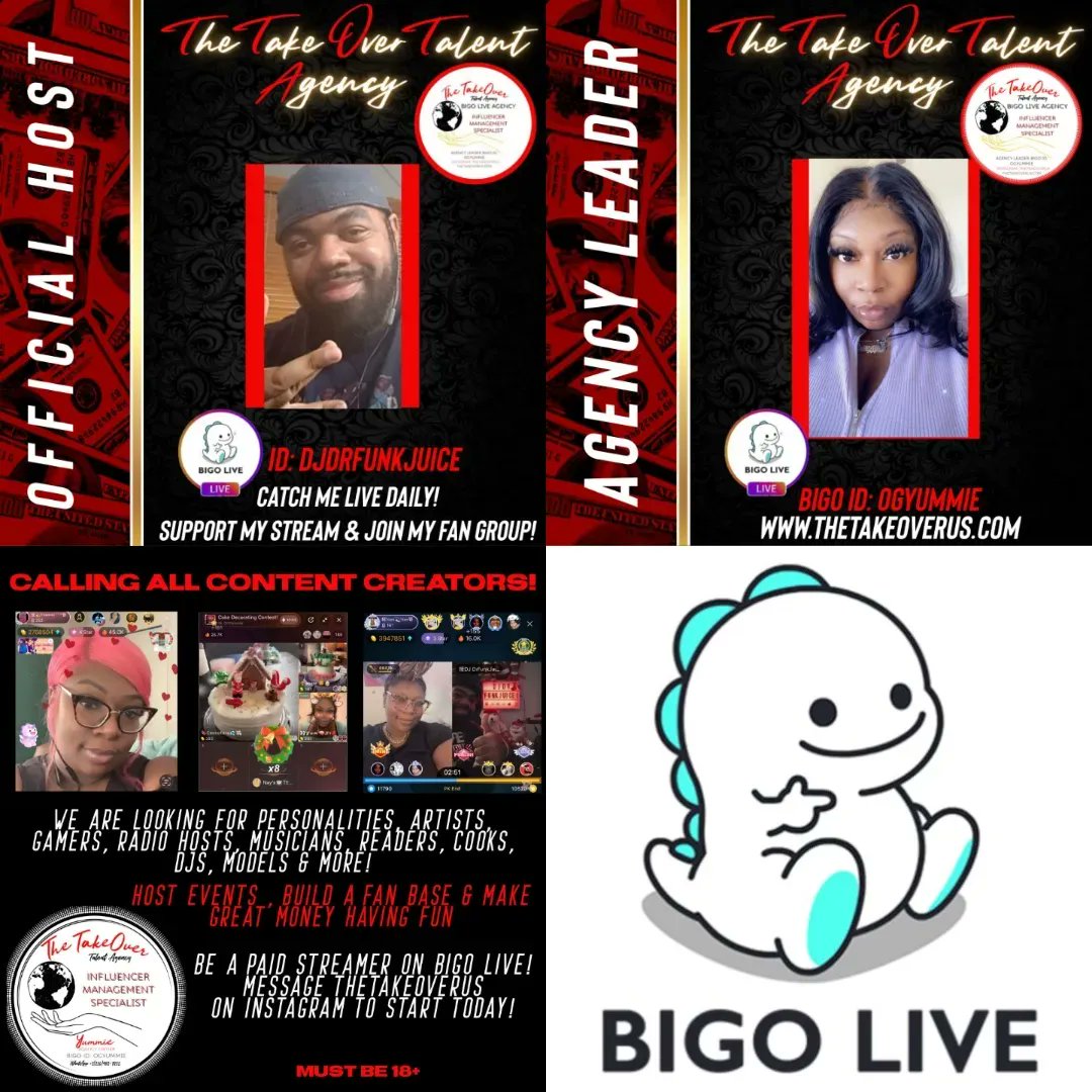 #TheFunkyJamMix 2:00pm - 4:00pm pst 4:00pm - 6:00pm cst 5:00pm - 7:00pm est Mon, Tues, Wed, Thurs. @BIGOLIVEapp ID: djdrfunkjuice #Funkup #Salute #Fleetdjs #BIGOLIVE #Livestream Official DJ for @TheTakeOverUs Agency and Bigo Live #ICBagz🔭👀🎒. @DR_FUNKJUICE
