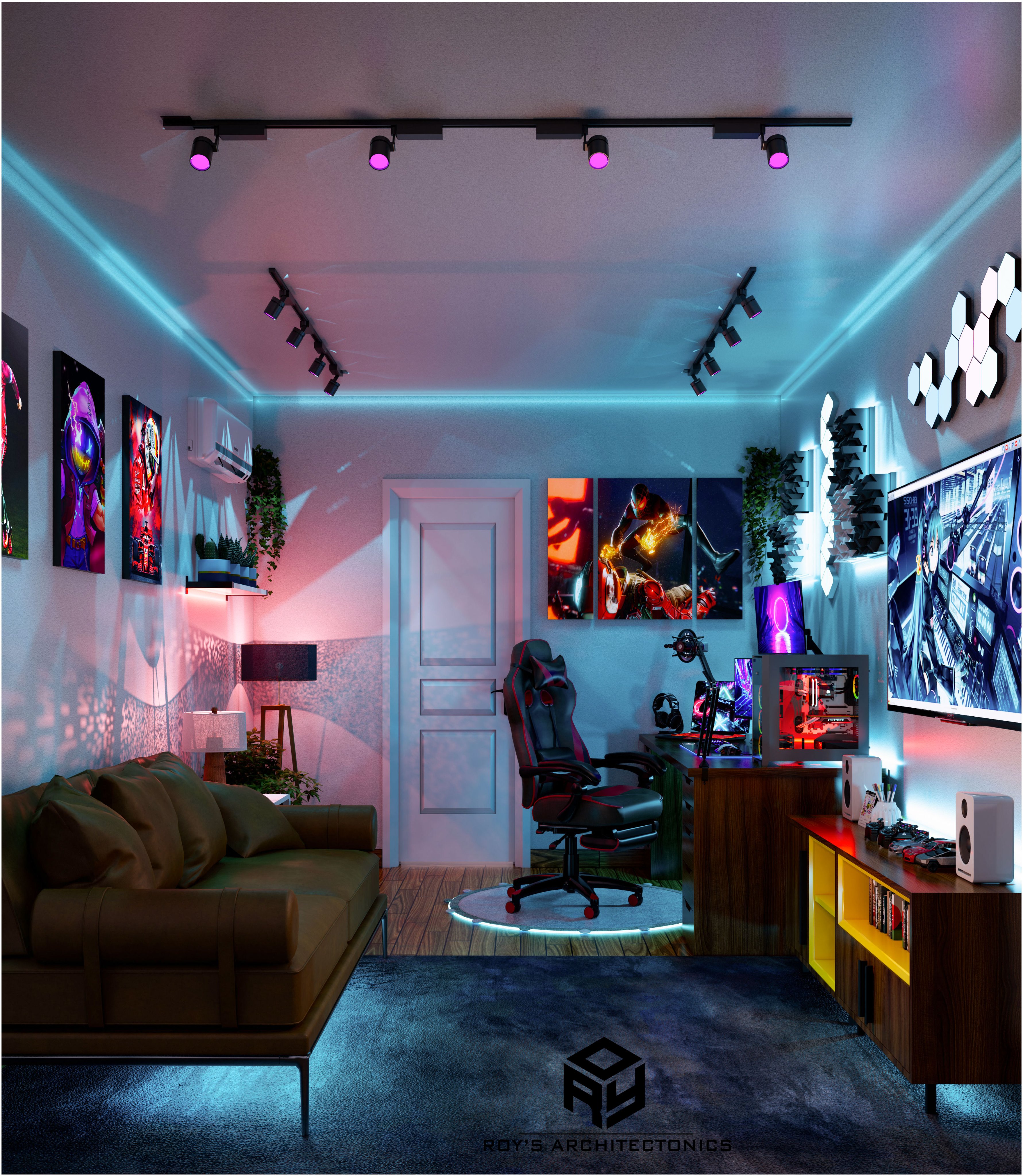 Dreamy Blue Gaming Room