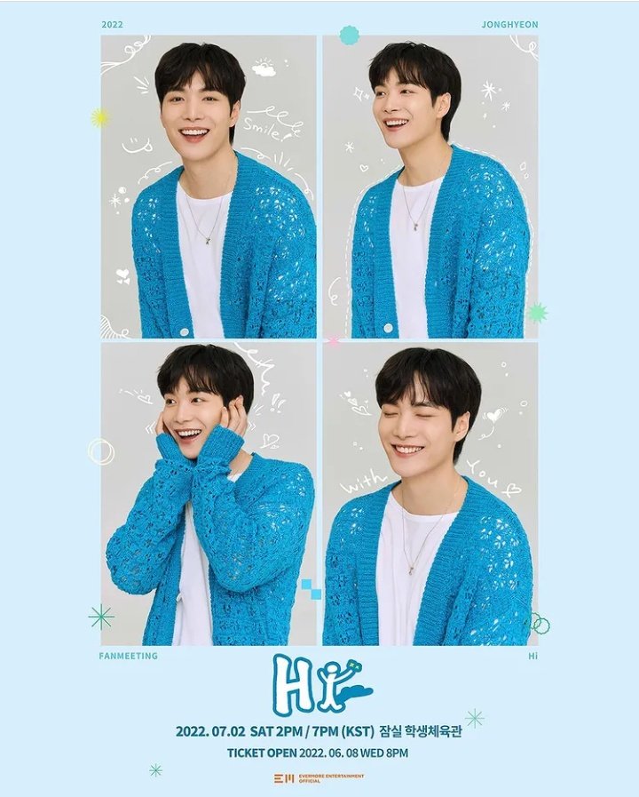 LOVEsChile's tweet photo. [22.06.08][INFO] Ya están disponibles las entradas para el fanmeeting de Jonghyeon! Estas tienen un valor de 29.99 dólares (26.150CLP apróx) y se pueden comprar por la página de Hello 82.

📆 2 de Julio, 7PM KST
📎 https://t.co/IvqZo3IZwR

Compartido por: Cloud para LOVEs Chile★ https://t.co/cuteCevZTB