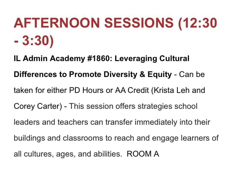 IL_MSAP's tweet image. Leveraging Cultural Differences to Promote Diversity and Equity
Presenters: National Masonic Foundation for Children #diversity #equity  #adminacademy
Sponsored by Grand Lodge of Illinois A.F. &amp;amp; A.M. 
All participants have the opportunity to earn PD or AA credits