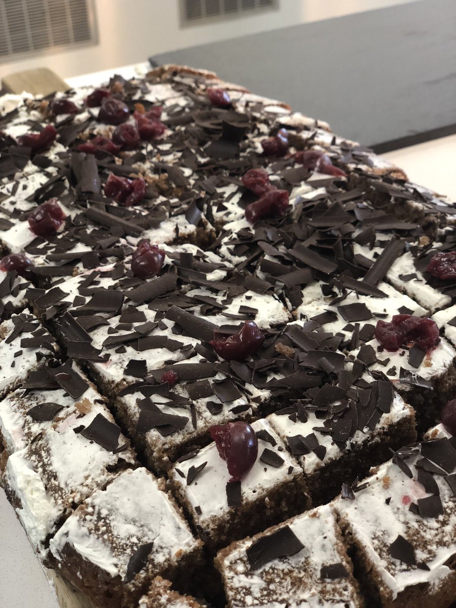 Even with all the special treats for the events and home made biscuits being made by our pastry chef, Mario still continues to provide delicious desserts such as our black forest gateau for today. @Thomas_Franks_ @NorthwoodGDST #WednesdayMotivation #desserts