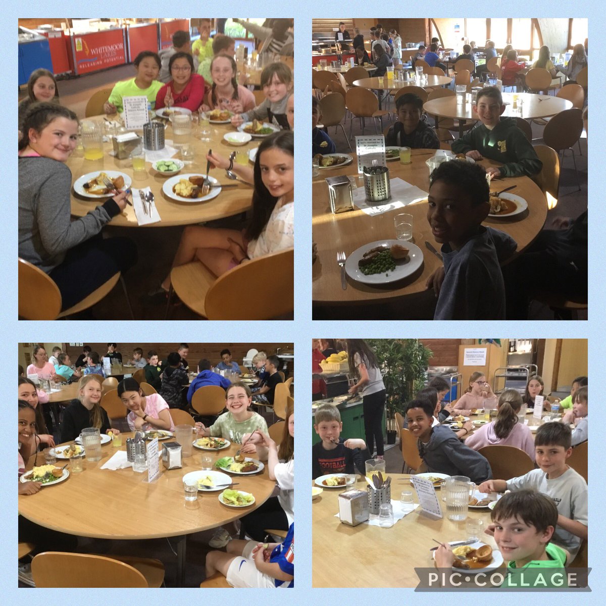stjosb30school's tweet image. Dinner time! Kids have all eaten well, enjoying their chocolate brownie and cakes now.