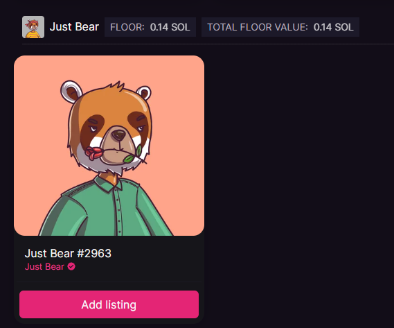 S0LSweeper's tweet photo. @_justbear_ bought a just bear, maybe it'll be like just ape 👀

#Nfts https://t.co/Ytk6ttEwaf