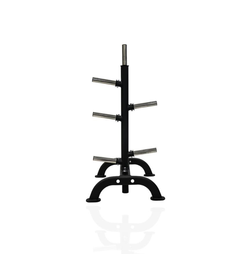 TKO's Olympic Weight Plate Tree with Bar Holders is constructed of an all-welded steel frame with stainless steel plate horns that hold up to a total of 600 lbs. of Olympic Plate. The built-in holder allows storage for 2 Olympic Bars.

Visit tkostrength.com/collections/tk… for details!