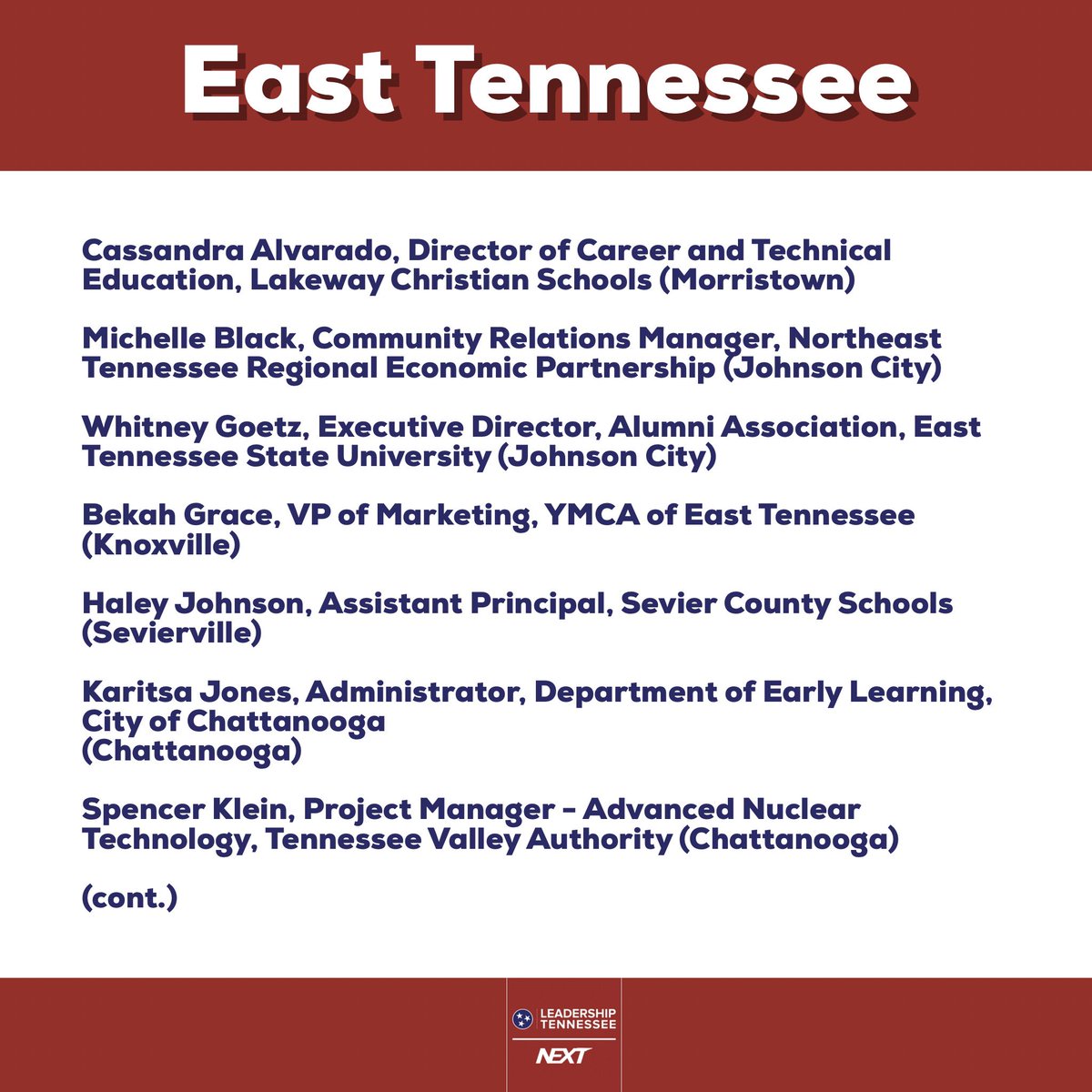 LeadershipTN's tweet photo. East TN Delegation of #LTNext5 https://t.co/krx9HpfRTB